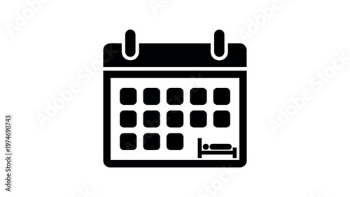 Hotel booking calendar reservation icon