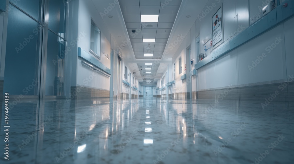 Obraz premium Empty hospital corridor
