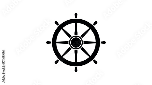 Ship wheel helm nautical navigation icon
