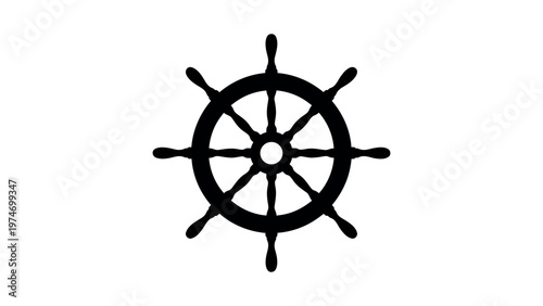 Ship wheel nautical helm navigation icon