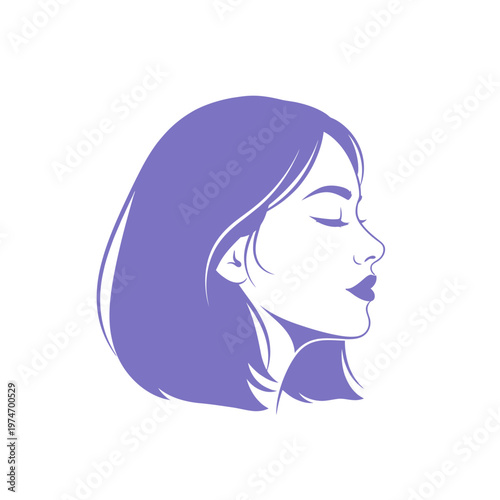 Minimalist illustration of woman's profile with eyes closed