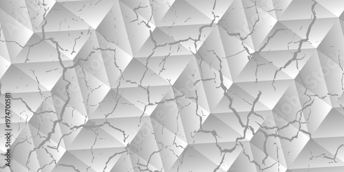 repetition of rectangular and triangular geometric planes forming zig-zag lines with gray gradations as inspiration in visual communication design or textile design