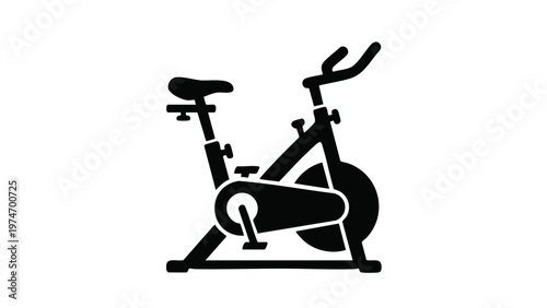 Professional Stationary Exercise Bike Icon - Indoor Cycling Fitness Vector Graphic