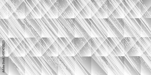 repetition of rectangular and triangular geometric planes forming zig-zag lines with gray gradations as inspiration in visual communication design or textile design