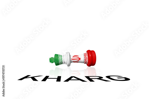 Schilderij op canvas Chess made from Iran flag and word KHARG. Crude oil prices