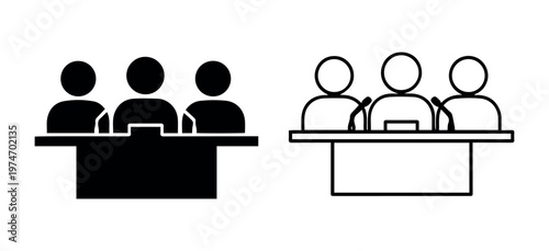 Job Interview Human Silhouette Hunting Vector Icon, Human