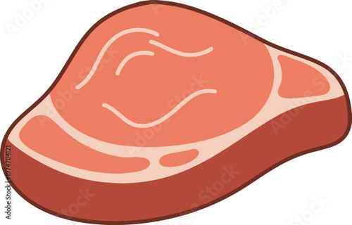 Fresh Raw Meat Slice Food Illustration