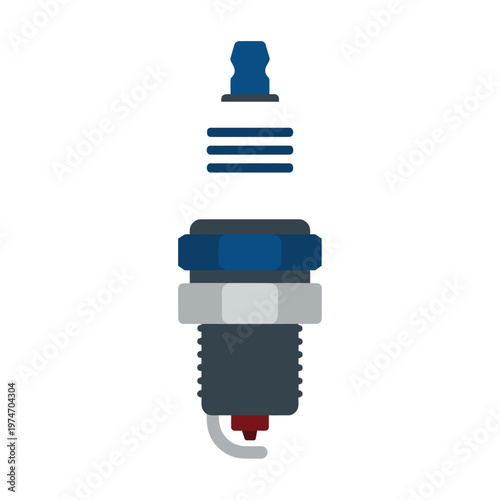 Spark Plug Component Isolated on White Background.