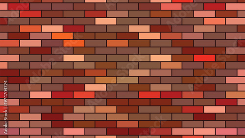 Dark red and brown brickwork texture illustration perfect for rustic industrial background and building projects