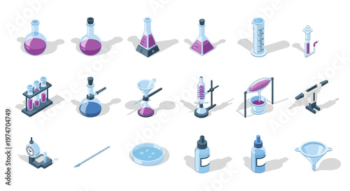 Laboratory equipment and science tools.