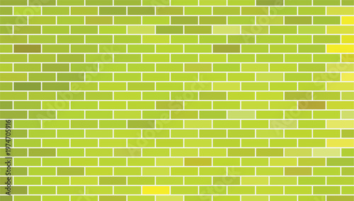 Seamless lime yellow brick wall pattern texture background for vibrant modern architectural interior and wallpaper