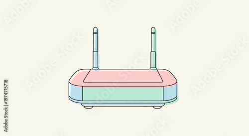 Wireless router device with antennae.
