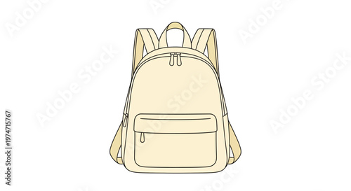 Beige school student backpack.