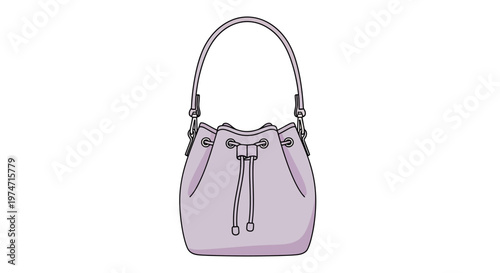 Lavender Handbag with Drawstring Closure.