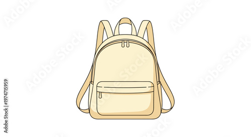 Yellow school bag with straps.