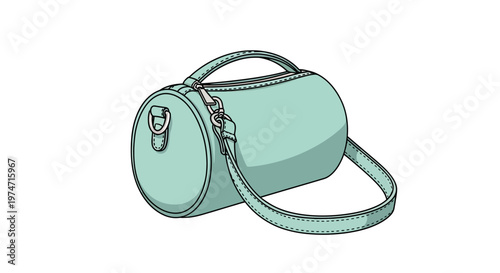 Teal colored ladies fashion handbag.