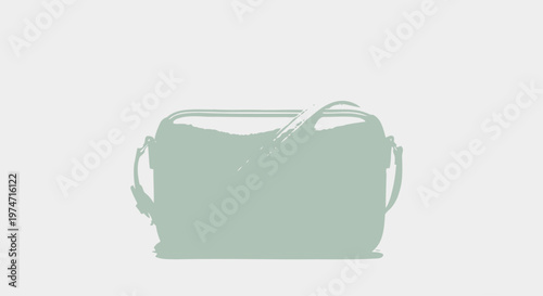 Green leather handbag with straps.