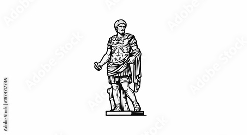 Ancient Roman statue of a man in armor