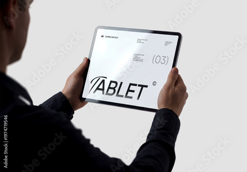 Person Holding Modern Tablet Mockup