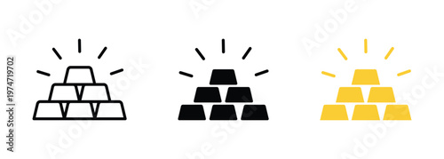 Gold bar icon, Transparent PNG and vector