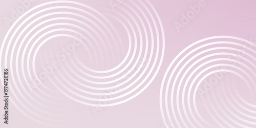 Abstract vector background with white concentric circles on a soft pink gradient. Modern and minimalistic design suitable for various creative projects.
