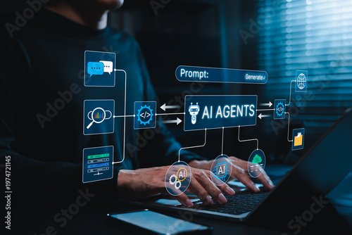 Bilde på lerret AI Agents and Prompt Automation Concept
