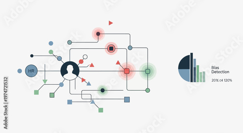 Abstract representation of data collection and user privacy concept with digital connections and biometric security.