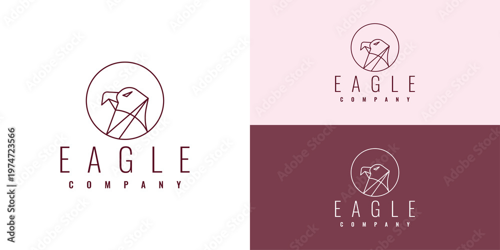 Obraz premium Eagle simple logo template design