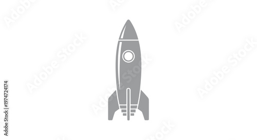 A gray rocket ship model.