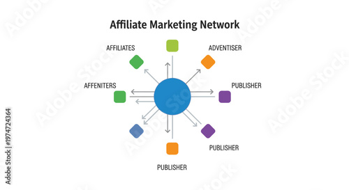 Affiliate Marketing Network System Concept.