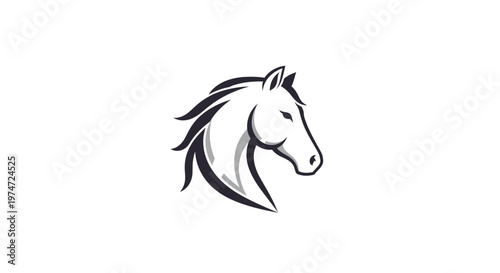 Black and white horse head drawing.