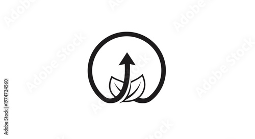 Black and white leaf logo symbol.