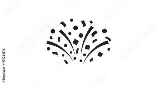 Black and white punctuation marks flying.