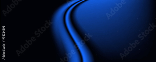 Black dark cobalt blue silk satin. Silky shiny fabric. Beautiful elegant background. Light shadow glow shimmer shine gradient. Curtain drapery. Christmas birthday festive. Blank template design.