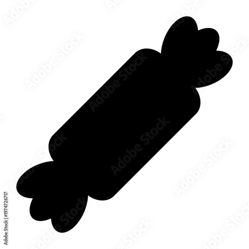 Candy and sweets silhouette icon. Wrapped chocolate and caramel candy. Vector illustration
