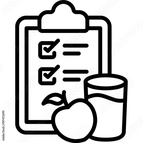 Diet Plan line icon