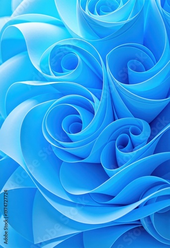 Soft, ethereal light blue abstract swirls create a tranquil, flowing backdrop