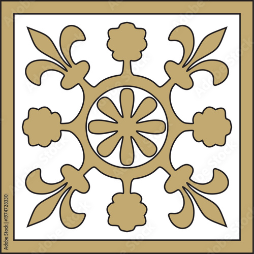 Vector gold and black ancient Roman ornament elements. Classic European parts of patterns. Lili and Krovns