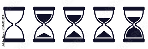 Hourglass Sand Watch Icons Flat Vector Symbol Graphic Design Elements Illustration