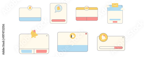 Set of Pop Up Notification Illustration Vector