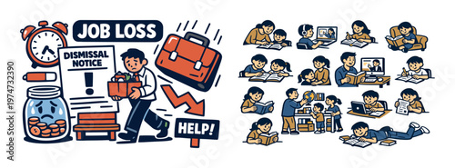 Navigating the Challenges of Job Loss: Emotional Responses and Coping Strategies Illustrated