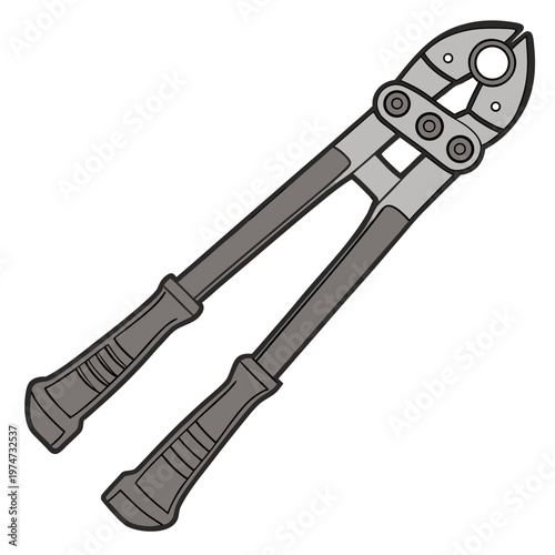A pair of bolt cutters with handles and grips