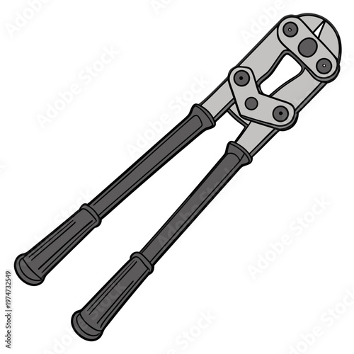 A pair of bolt cutters with long handles