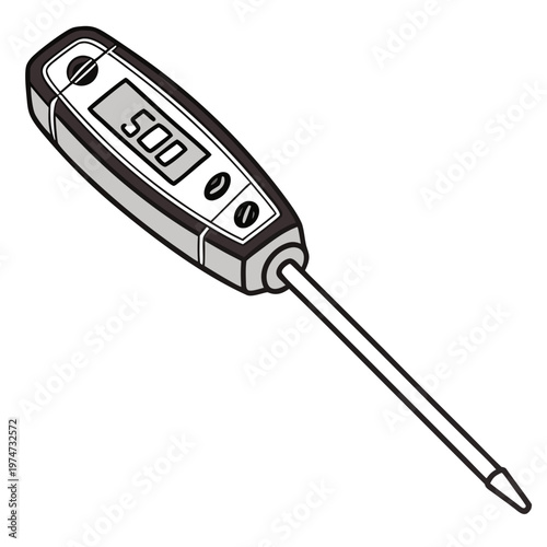 A digital multimeter with a screwdriver probe