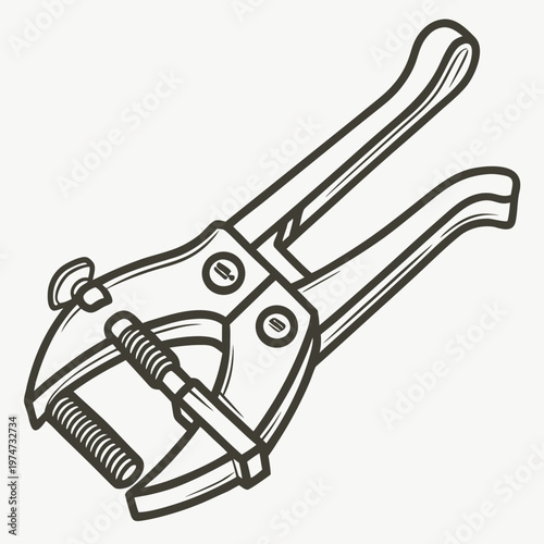 A drawing of a pipe wrench