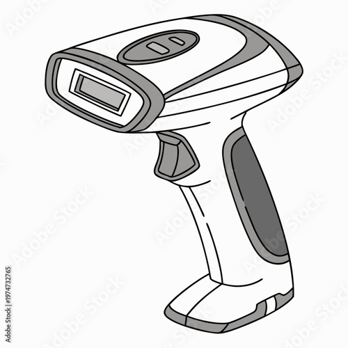 A barcode scanner with a trigger and button
