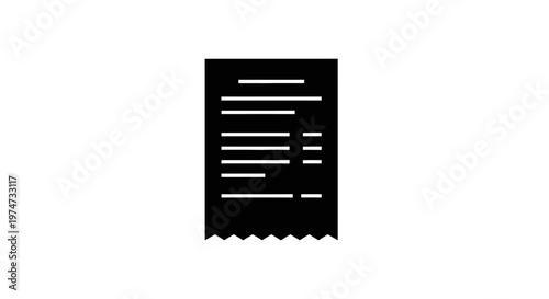 Black receipt paper with lines.