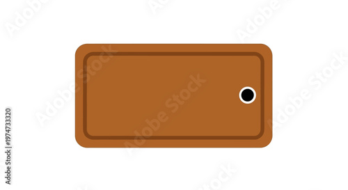 Brown leather key tag closeup.