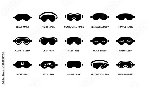 Collection of sleep masks with various designs for rest and travel