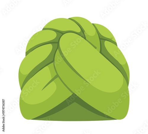 Green turban headwear illustration isolated vector for traditional fashion style.